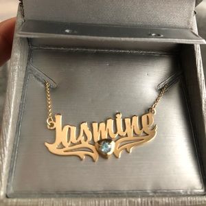 Solid 10k gold Jasmine name necklace